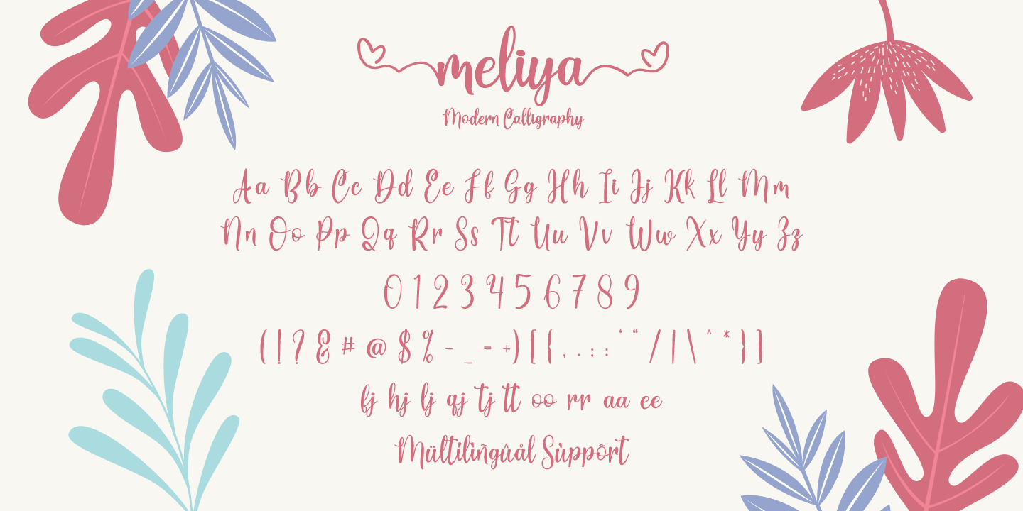 Przykład czcionki Meliya Regular
